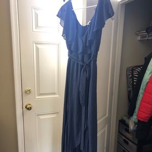 NWT Maxi Dress (Katya Navy Ruffle Maxi Dress, Size XL)